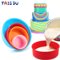 2/4 sztuk losowy kolor okrągły kształt formy silikonowe do ciasta naczynia kuchenne do pieczenia akcesoria do ciast DIY desery pianki silikonowe formy do pieczenia 1